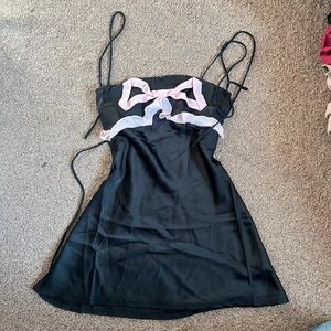 Black and Pink Spaghetti Strap Dress